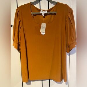 Carmen Marc Valvo Golden Blouse